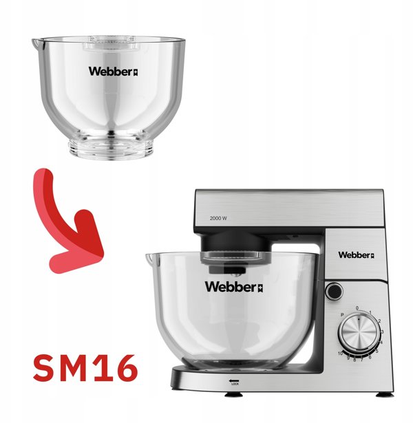 Szklana misa 5L do robota Webber SM15 / SM16 - oryginalna misa zamienna