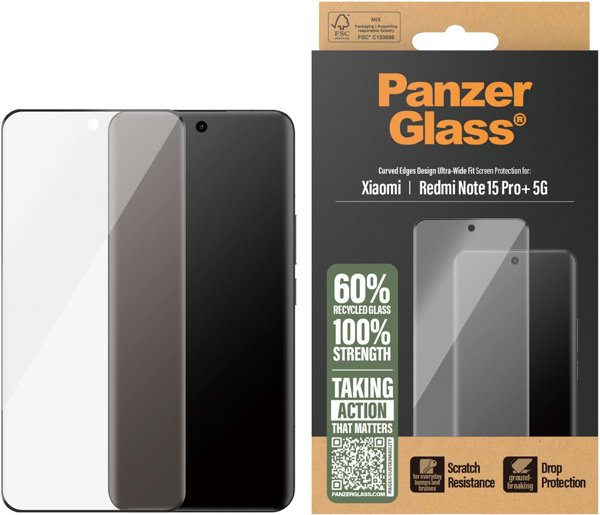 Szklo hartowane PanzerGlass Ultra-Wide Fit do Xiaomi Redmi Note 15 Pro+ 5G
