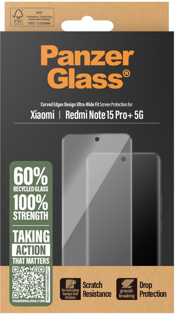 Szklo hartowane PanzerGlass Ultra-Wide Fit do Xiaomi Redmi Note 15 Pro+ 5G