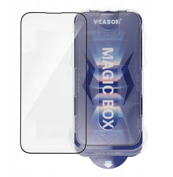 Szklo Hartowane 6D Pro Veason Easy-Install Glass + Aplikator - do Iphone 17 Pro czarny