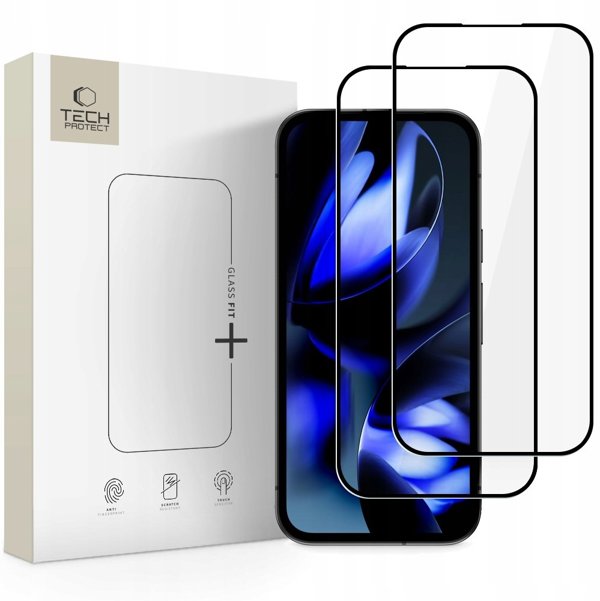 Ζελατίνα προστασίας Tech-Protect Glass Fit+ 2-pack για Google Pixel 9a/10a μαύρο