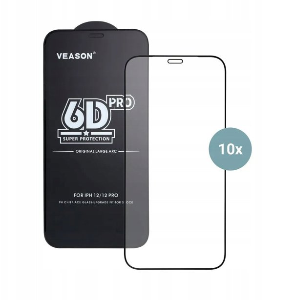Szklo Hartowane 6D Pro Veason Glass (SET 10in1) do Iphone 15 / 16 czarny