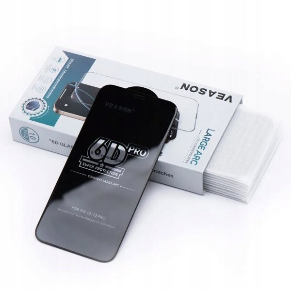 Szklo Hartowane 6D Pro Veason Glass (SET 10in1) do Iphone 15 / 16 czarny