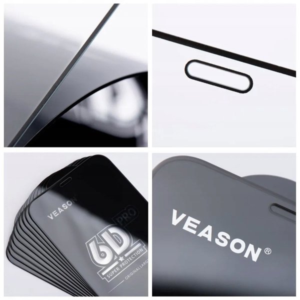 Szklo Hartowane 6D Pro Veason Glass (SET 10in1) do Iphone 15 / 16 czarny