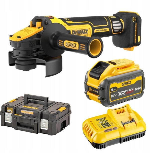 DeWalt Γωνιακός Τροχός 125mm 18V DCG409VSX1T με Ρύθμιση Στροφών, 1x9.0Ah Μπαταρία & Θήκη TSTAK
