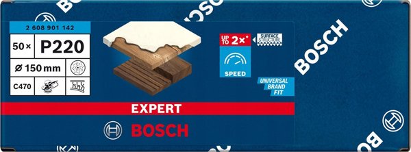 Γυαλόχαρτο Bosch Bosch Expert C470, 150mm, K220 πολλαπλών οπών (50 τεμάχια, για εκκεντρικούς τριβείς)