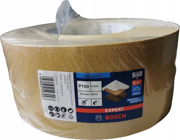 Γυαλόχαρτο BOSCH Bosch Expert C470, 93mm, K100 (ρολό 50 μέτρων, για τριβείο έκκεντρο, για χειροκίνητο τρίψιμο)