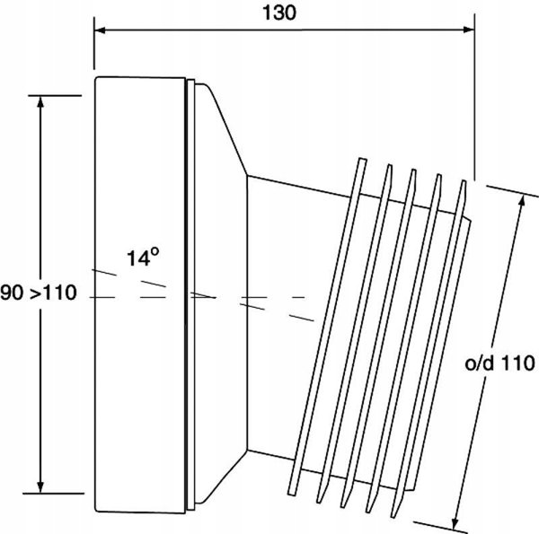 SZTUCER WC KAT 22 Z USZCZELKA L-125MM / HC39-22