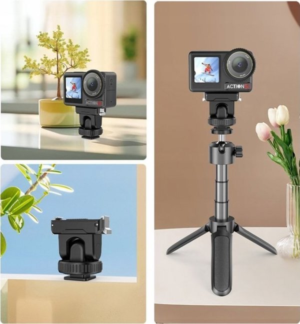 Puluz Βάση Ταχείας Σύνδεσης με Σπείρωμα 1/4'' για DJI Osmo Action 3 / 4 / 5 Pro - PU727B