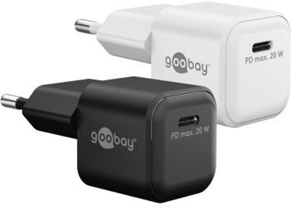 Szybka ladowarka USB-C PD GaN Nano (20 W) bialy