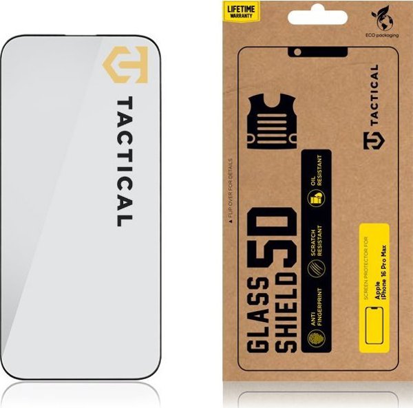 Tactical Προστατευτικό Οθόνης Glass Shield 5D για iPhone 16 Pro Max, Black