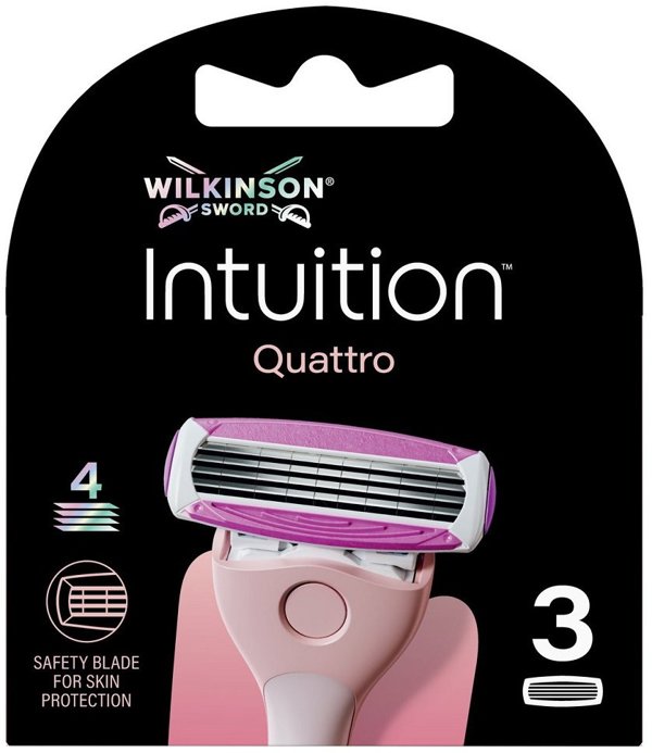 Wilkinson Intuition Quattro Ανταλλακτικά Ξυραφάκια, 3 Τεμάχια