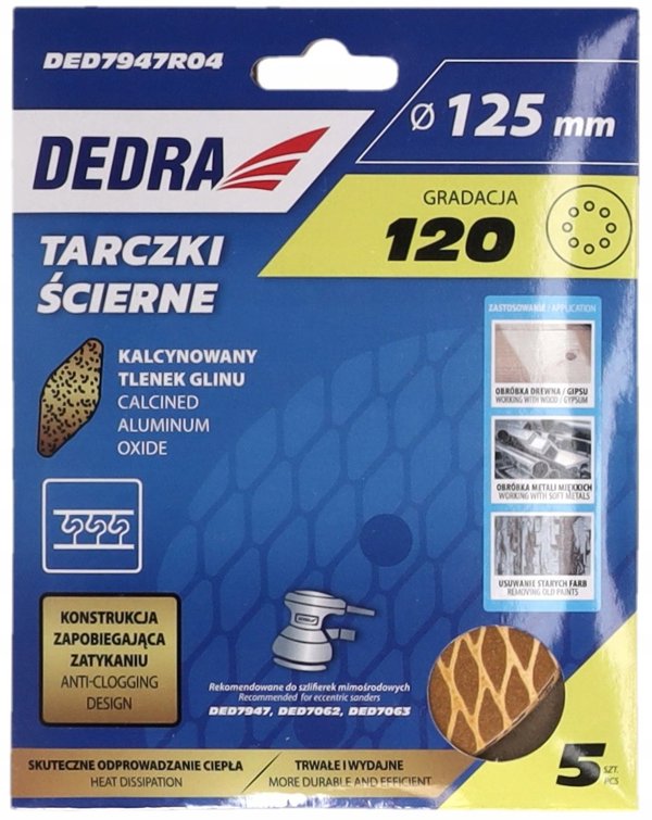 Δίσκοι Λειαντικοί Anti-clog 125mm #120, Σετ 5 τεμαχίων