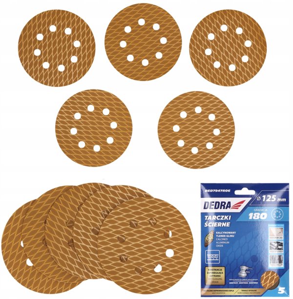 Δίσκοι Λειαντικοί Anti-clog 125mm, #180, με βέλκρο, σετ 5 τεμ.