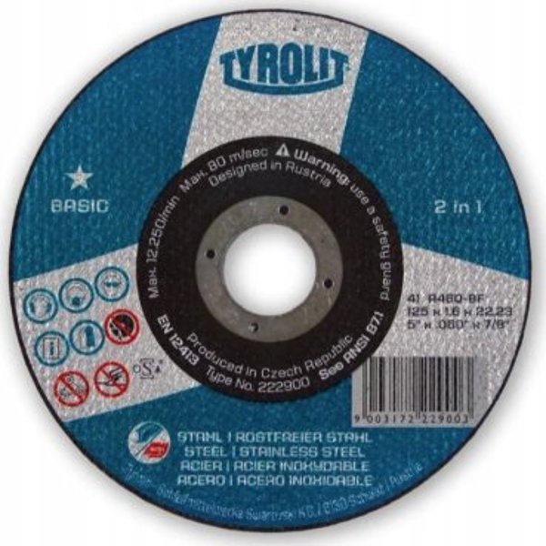LOGO-Tools Δίσκος Λείανσης 125x1,6mm για Χάλυβα και Ανοξείδωτο Χάλυβα (Inox)