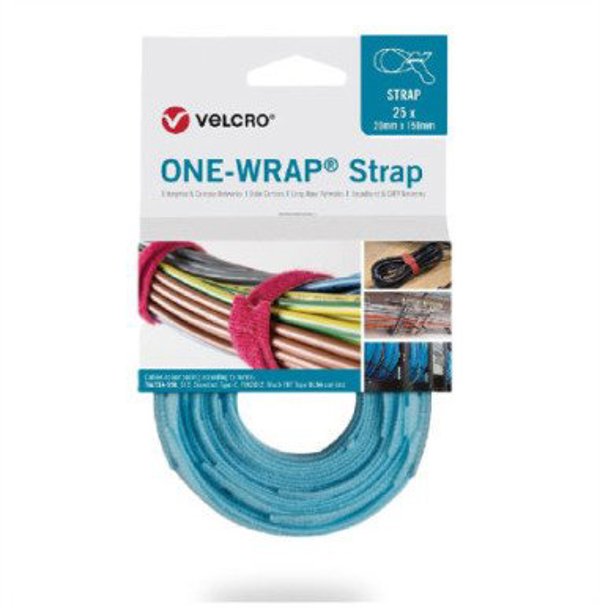 Ταινία δέσιμο VELCRO One Wrap 13 mm x 200 mm, 25 τεμάχια, τιρκουάζ