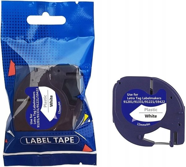Ταινία Dymo LT 59422 (S0721660) για Label Maker, 12mm x 4m, Μαύρο σε Λευκό, Συμβατή