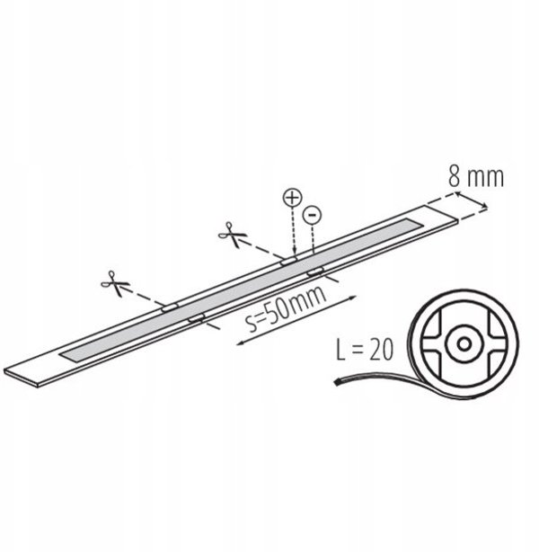 Ταινία LED 24V LCOBL 7,5W/M 24IP00-WW 640lm/m 3000K IP00 20 μέτρα 3 χρόνια εγγύηση