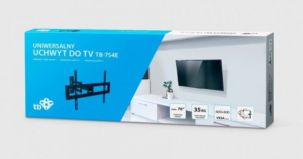 TB Print TB-754E Επιτοίχια Βάση Τηλεόρασης 37'' - 70'', VESA 400x400 mm, με Οριζόντια Ρύθμιση