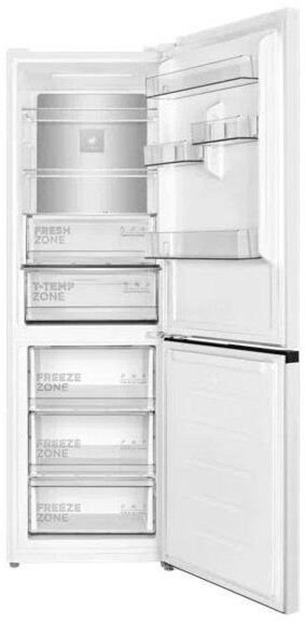 TCL Refrigerator | RP340BWD1 | Energy efficiency class D | Free standing | Combi | Height 185 cm | No Frost system | Fridge net capacity 223 L | Freezer net capacity 117 L | Display | 35 dB | White