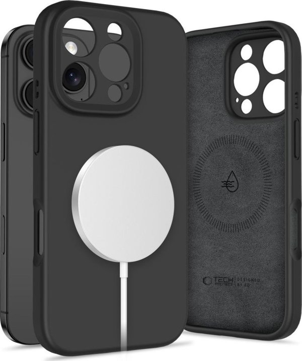 TECH-PROTECT ΥΓΡΗ ΣΙΛΙΚΟΝΗ MAGSAFE IPHONE 16 PRO ΜΑΥΡΟ