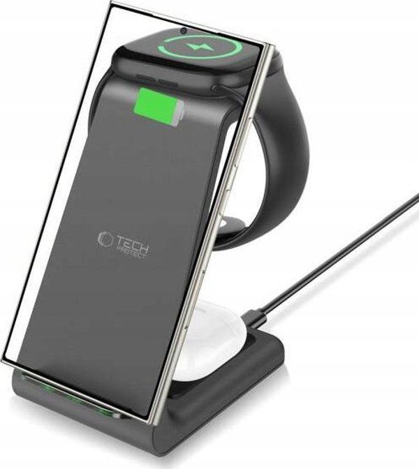 TECH-PROTECT QI15W-A36 3IN1 ΑΣΥΡΜΑΤΟΣ ΦΟΡΤΙΣΤΗΣ ΓΙΑ ANDROID ΜΑΥΡΟ 14445174 5906302372164