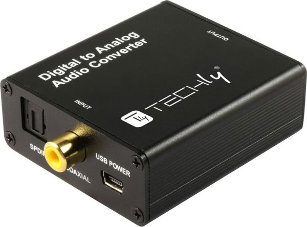 Techly IDATA SPDIF-9 Μετατροπέας Ψηφιακού Ήχου (DAC) Toslink/Coaxial σε Αναλογικό RCA L/R και 3.5mm