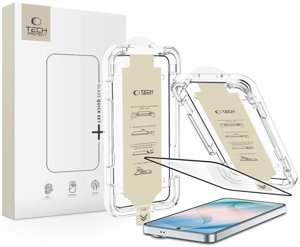 Tech-Protect Προστατευτικό Τζάμι Quick Set AR+ για Samsung Galaxy S26, Αντιθαμβωτικό, Black