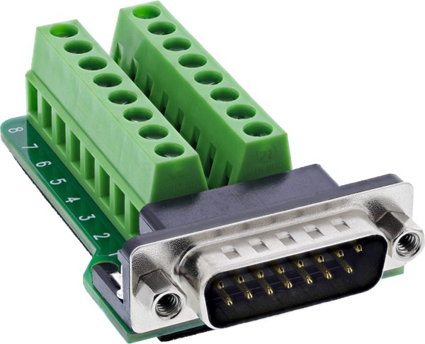 TecLine D-Sub 15 Terminal Block Plug, 2 Row, Screw Terminal, 4043718345991