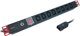 Techly PDU Rack Power Strip 19” 1U, 8x Υποδοχές C13, 250V/10A, Καλώδιο C14 2m, Με Φωτιζόμενο Διακόπτη (109559)