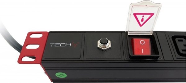 Techly PDU Rack Power Strip 19” 1U, 8x Υποδοχές C13, 250V/10A, Καλώδιο C14 2m, Με Φωτιζόμενο Διακόπτη (109559)