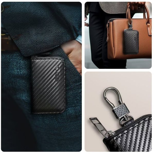 Tech-Protect Klatka Faradaya KLR300 Pouch Keyless RFID Signal Blocker Case Carbon (5906302325405)