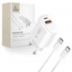 TECH-PROTECT NCA45W-GAN 2-PORT NETWORK CHARGER PD 45W / QC3.0 + TYPE-C CABLE WHITE