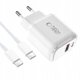 TECH-PROTECT NCA45W-GAN 2-PORT NETWORK CHARGER PD 45W / QC3.0 + TYPE-C CABLE WHITE