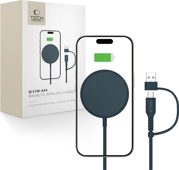 TECH-PROTECT QI15W-A44 ΜΑΓΝΗΤΙΚΟΣ ΑΣΥΡΜΑΤΟΣ ΦΟΡΤΙΣΤΗΣ MAGSAFE ΣΚΟΥΡΟ ΜΠΛΕ