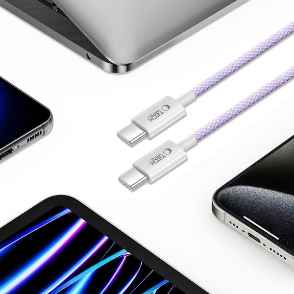 TECH-PROTECT ULTRABOOST LITE TYPE-C CABLE PD60W/3A 100CM MAUVE