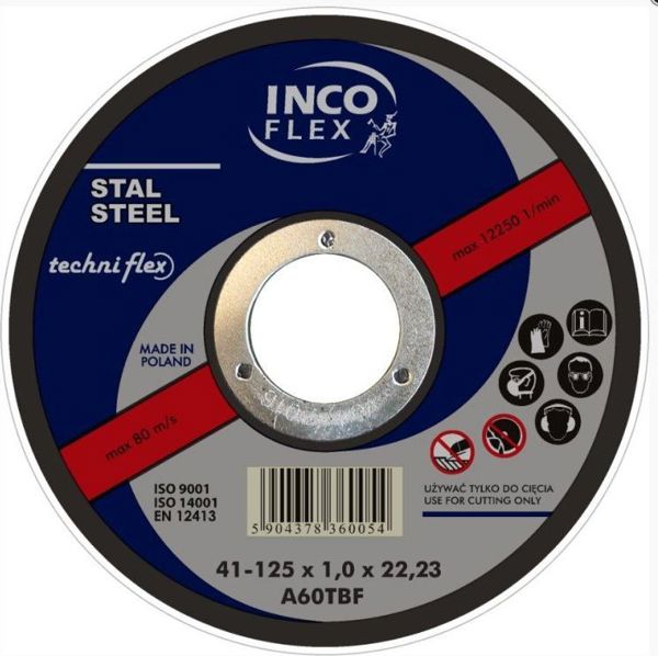Techniflex Δίσκος Κοπής Μετάλλου T1A 115x3.2x22mm για Χάλυβα και Ανοξείδωτο Ατσάλι