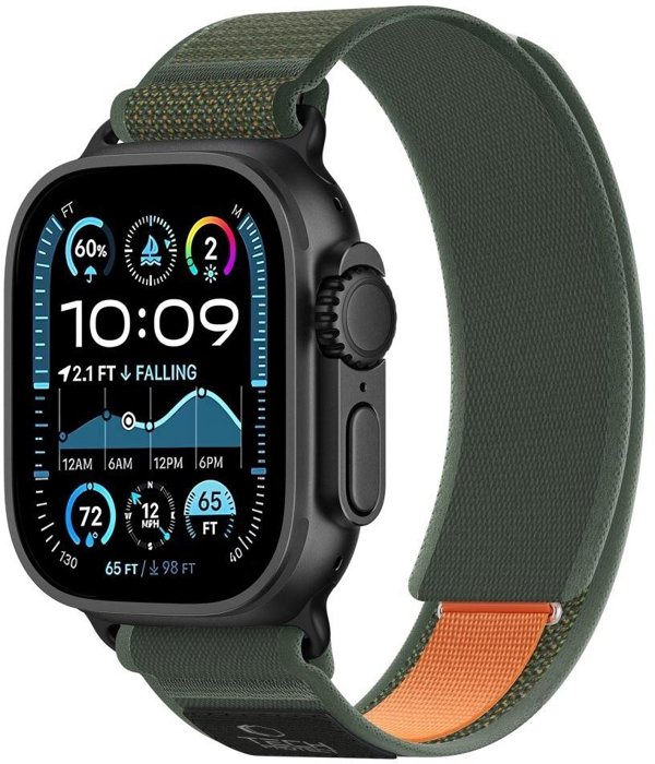 Tech-Protect Nylon Elite Λουράκι για Apple Watch 8 / 9 / 10 / 11 / SE / Ultra (44 / 45 / 46 / 49 mm) Πράσινο / Πορτοκαλί