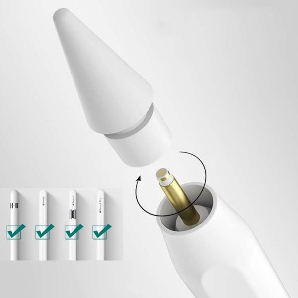 Tech-Protect Ανταλλακτικές Μύτες για Apple Pencil, 4-Pack, Λευκό