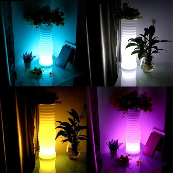 Techly Γλάστρα Φωτιζόμενη LED RGB με Τηλεχειριστήριο, Πλαστική, Πολύχρωμη