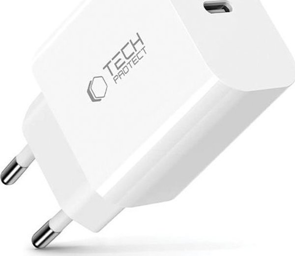 Tech-Protect NC20W Φορτιστής Δικτύου 1-Port PD 20W Λευκός