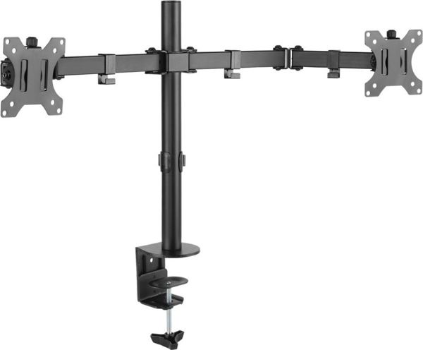 Techly ICA-LCD 582-D Επιτραπέζια Βάση για 2 Οθόνες 13" - 32", VESA 75x75 & 100x100mm