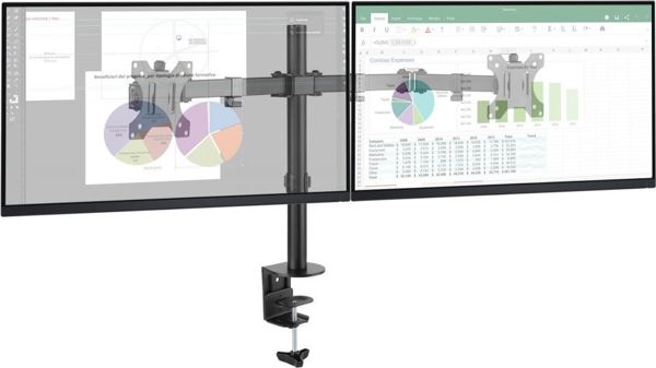 Techly ICA-LCD 582-D Επιτραπέζια Βάση για 2 Οθόνες 13" - 32", VESA 75x75 & 100x100mm