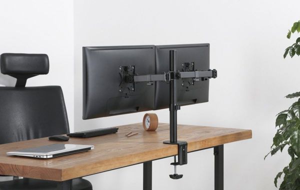 Techly ICA-LCD 582-D Επιτραπέζια Βάση για 2 Οθόνες 13" - 32", VESA 75x75 & 100x100mm