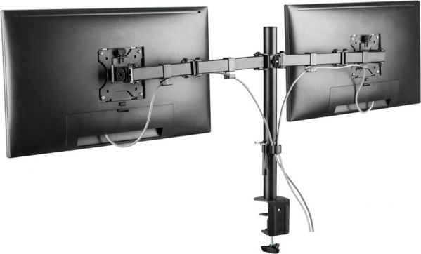 Techly ICA-LCD 582-D Επιτραπέζια Βάση για 2 Οθόνες 13" - 32", VESA 75x75 & 100x100mm