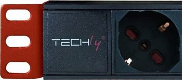 Techly Πρίζα PDU Rack 19" 1U, 8 Θέσεις Schuko, Καλώδιο 2m, 16A, 250V (I-CASE STRIP-81V2)