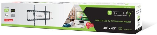 Techly Επιτοίχια Βάση Τηλεόρασης ICA-PLB 161L Ανακλινόμενη για LED/LCD 40'' - 65'' έως 50kg