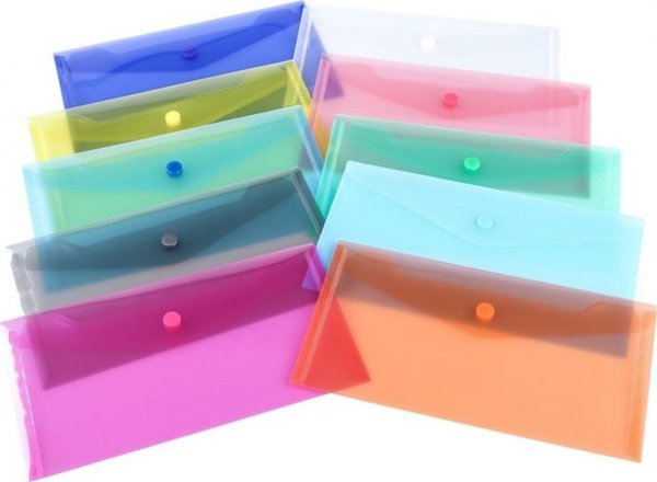 NoName Φάκελος PP Με Κούμπωμα DL 126x225mm, Μίξη Χρωμάτων, 0,18mm