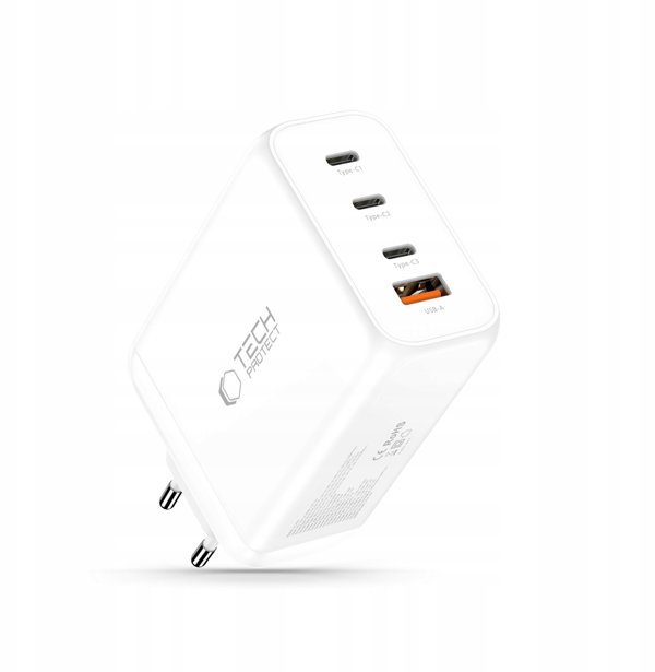 TECH-PROTECT NC240W-GAN 4-PORT NETWORK CHARGER PD 240W / QC3.0 WHITE
