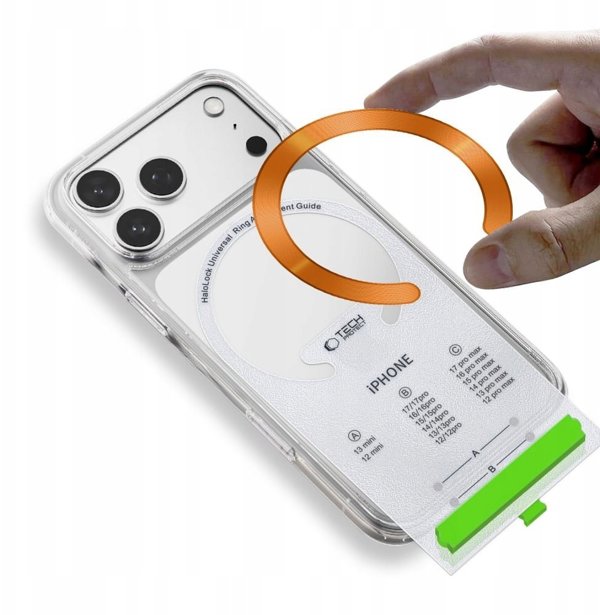 TECH-PROTECT MMP-210 MAGNETIC MAGSAFE RING 2-PACK BLACK & COSMIC ORANGE